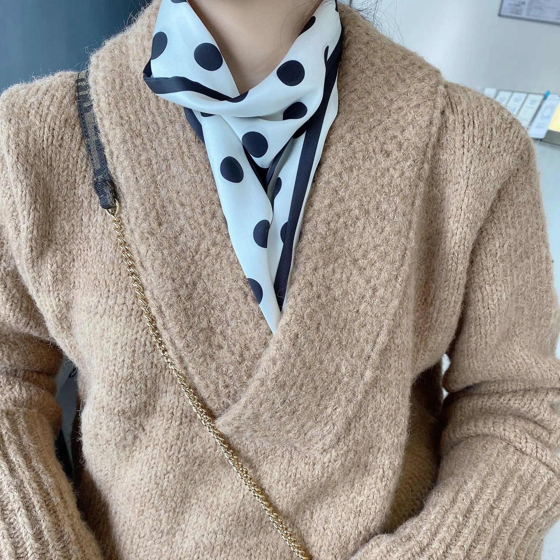 2024 New Cross-border Ribbon Silk Scarf Pointed Long Neck Large Floating Belt Hair Ribbon — feature 25