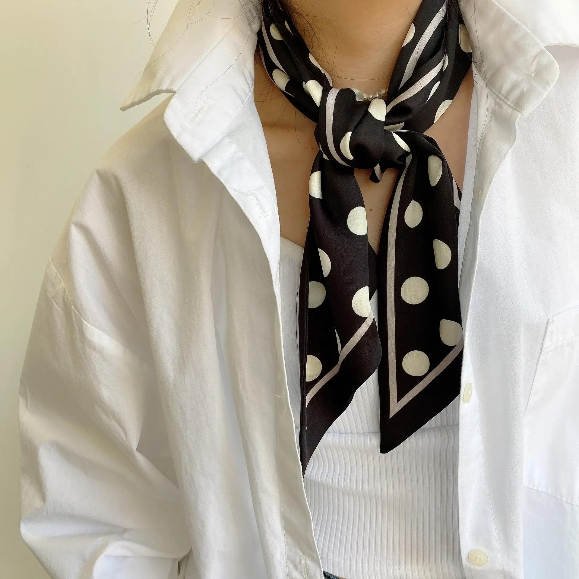 2024 New Cross-border Ribbon Silk Scarf Pointed Long Neck Large Floating Belt Hair Ribbon — feature 26