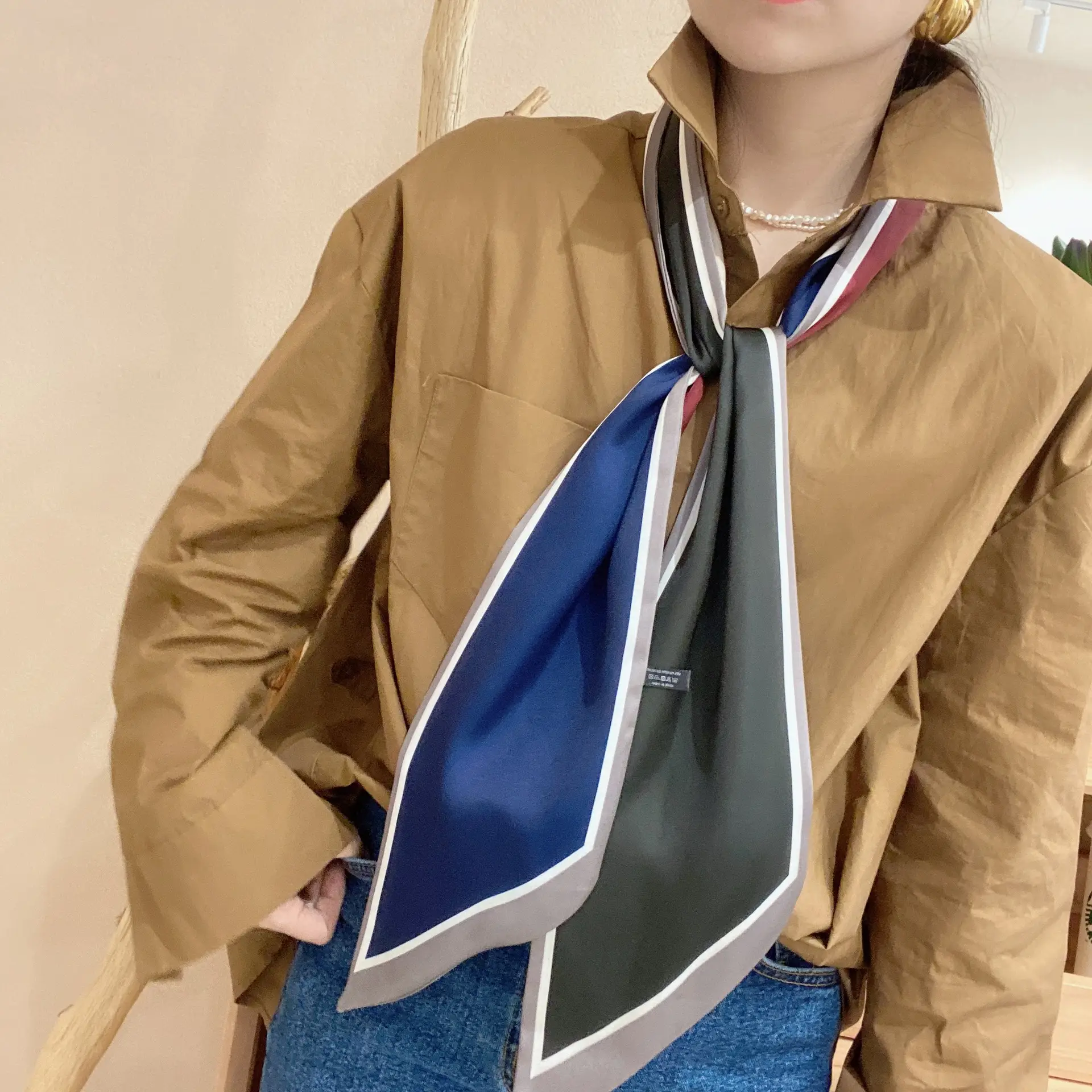 2024 New Cross-border Ribbon Silk Scarf Pointed Long Neck Large Floating Belt Hair Ribbon - Image 16