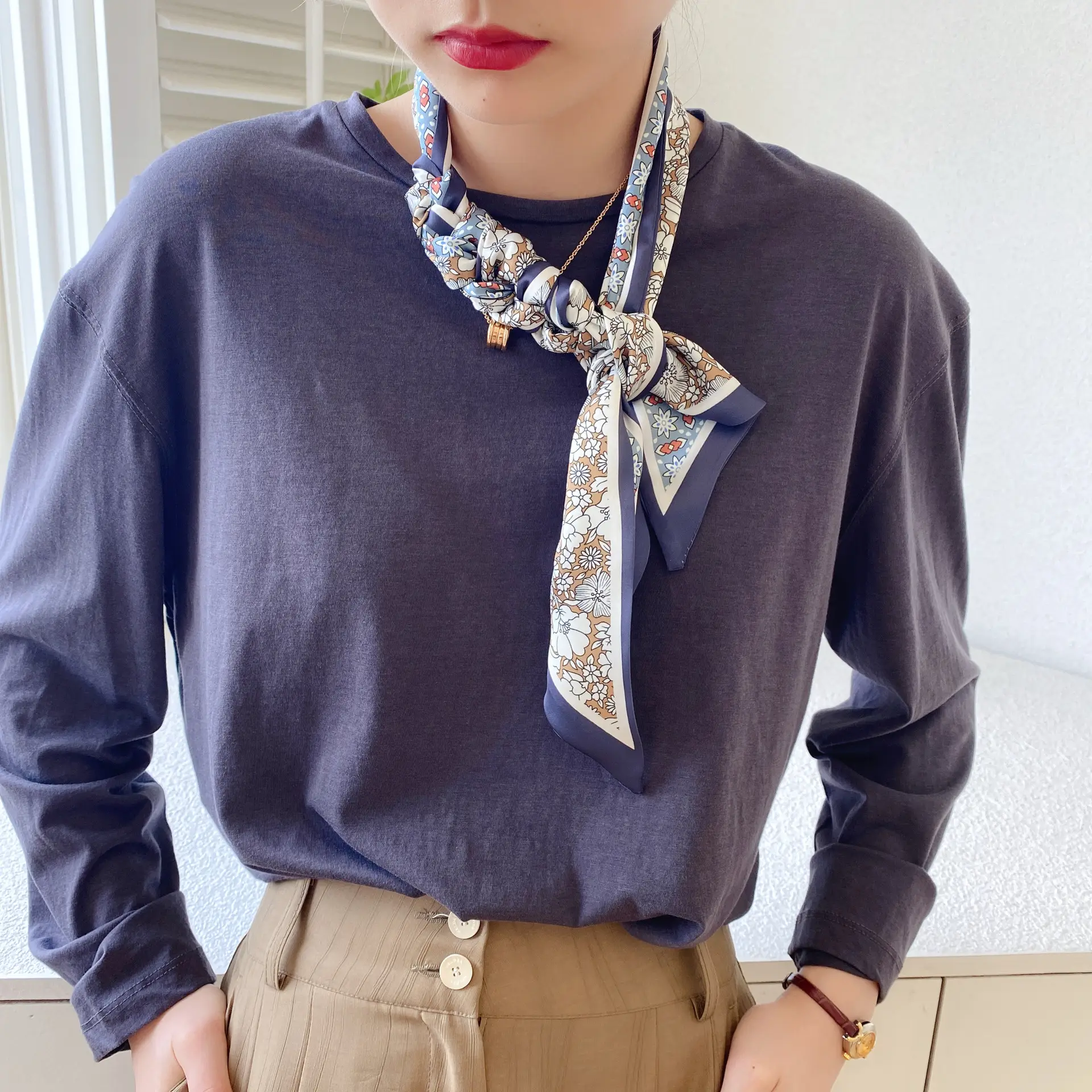 2024 New Cross-border Ribbon Silk Scarf Pointed Long Neck Large Floating Belt Hair Ribbon - Image 32