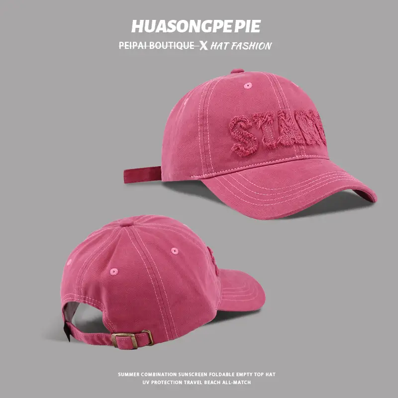 Women Embroidered Baseball Cap Dark Grey Wide Brim - Image 7