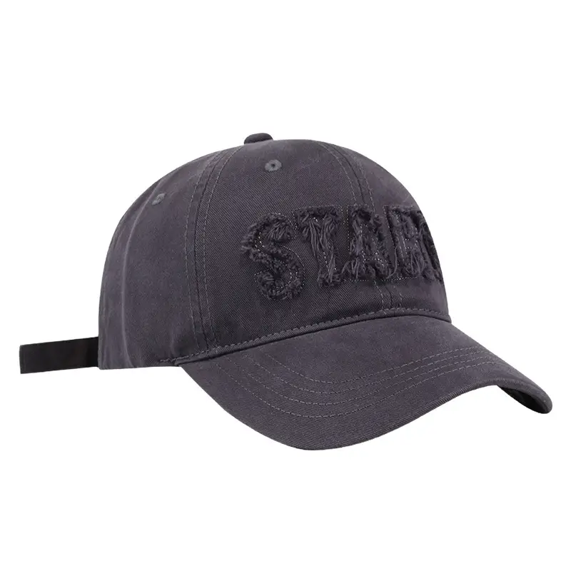 Women Embroidered Baseball Cap Dark Grey Wide Brim - Image 10