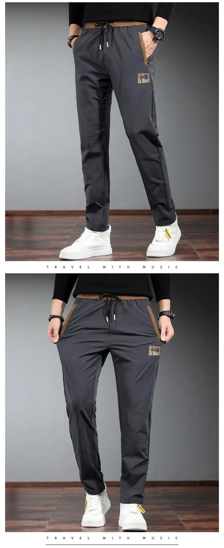 Men's Black Two-Pack Casual Pants Autumn Wear — feature 6