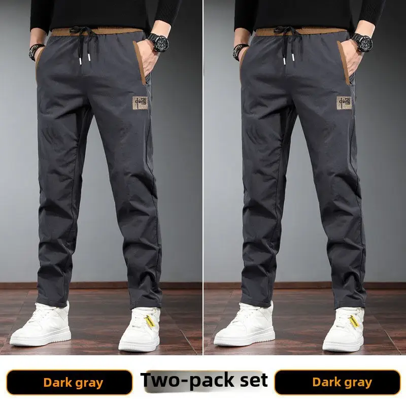 Men's Black Two-Pack Casual Pants Autumn Wear - Image 15