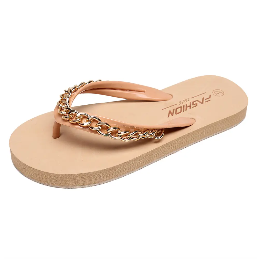 Summer Beach Shoes Cross-border New Fashion Flats Flip-flops Women's Chain European and American Cross-border Export Women's Slippers Outer Wear - Image 10