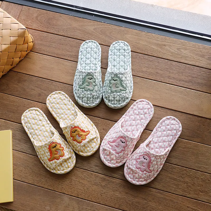 Cross-border cotton fabric couple slippers men's and women's shoes Spring and Autumn home indoor thickened three-layer non-slip mute floor slippers