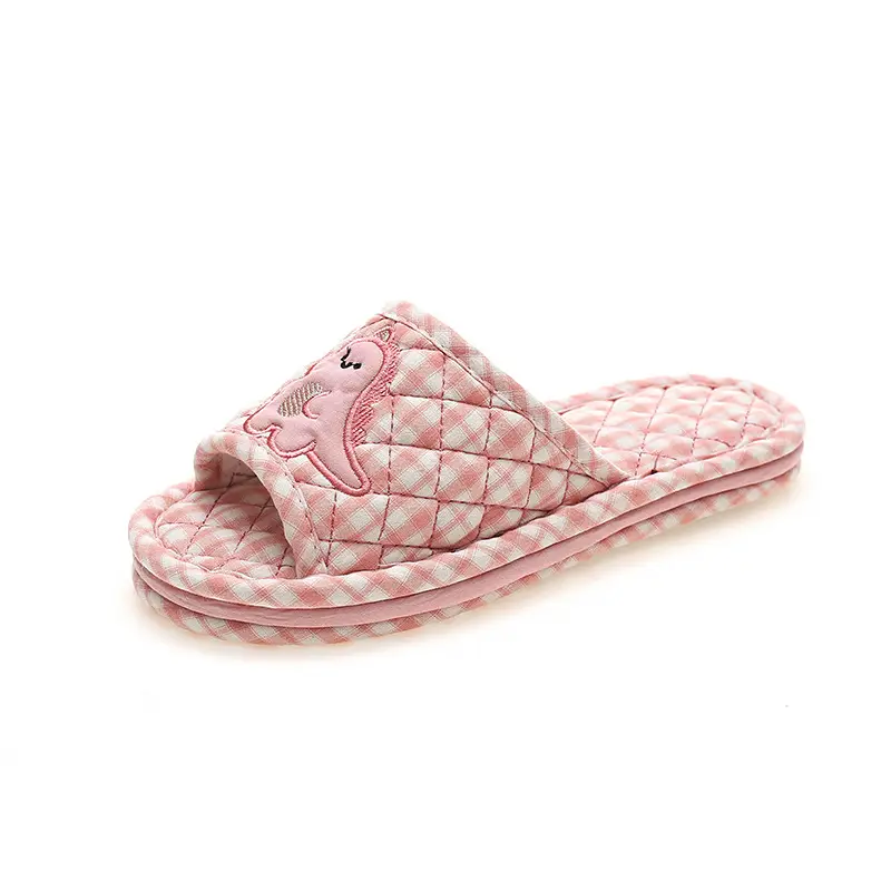 Cross-border cotton fabric couple slippers men's and women's shoes Spring and Autumn home indoor thickened three-layer non-slip mute floor slippers