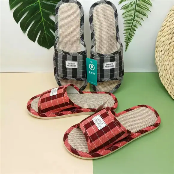 Cross-border cotton fabric couple slippers men's and women's shoes Spring and Autumn home indoor thickened three-layer non-slip mute floor slippers — feature 10