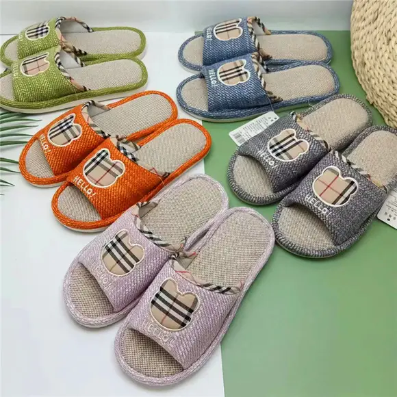Cross-border cotton fabric couple slippers men's and women's shoes Spring and Autumn home indoor thickened three-layer non-slip mute floor slippers — feature 12