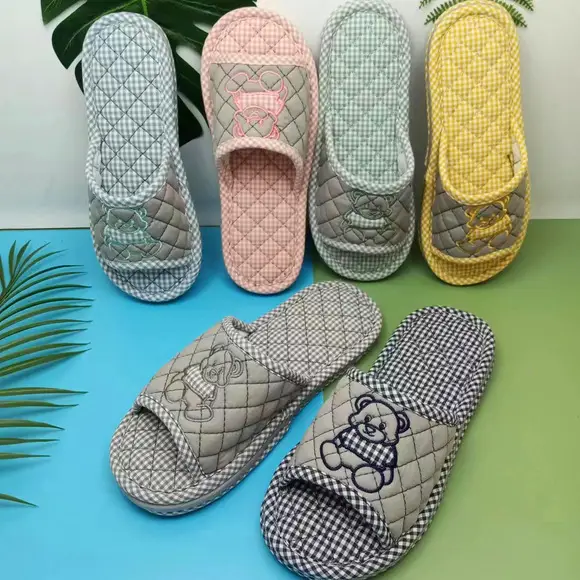 Cross-border cotton fabric couple slippers men's and women's shoes Spring and Autumn home indoor thickened three-layer non-slip mute floor slippers — feature 16
