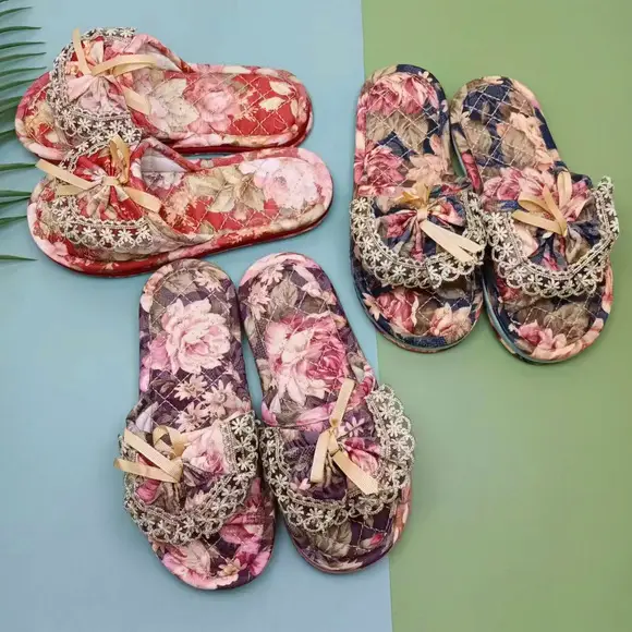 Cross-border cotton fabric couple slippers men's and women's shoes Spring and Autumn home indoor thickened three-layer non-slip mute floor slippers — feature 20