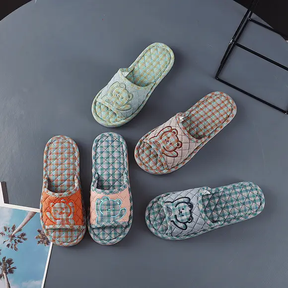 Cross-border cotton fabric couple slippers men's and women's shoes Spring and Autumn home indoor thickened three-layer non-slip mute floor slippers — feature 26