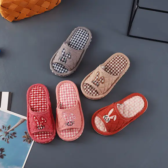 Cross-border cotton fabric couple slippers men's and women's shoes Spring and Autumn home indoor thickened three-layer non-slip mute floor slippers — feature 30