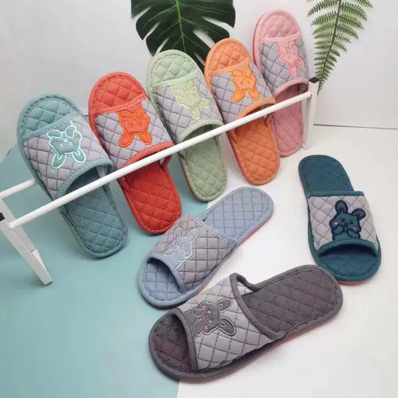 Cross-border cotton fabric couple slippers men's and women's shoes Spring and Autumn home indoor thickened three-layer non-slip mute floor slippers — feature 32