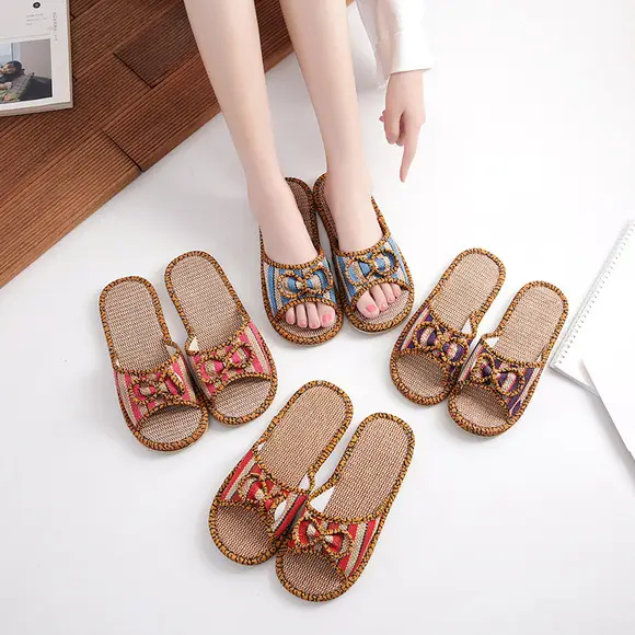 Cross-border cotton fabric couple slippers men's and women's shoes Spring and Autumn home indoor thickened three-layer non-slip mute floor slippers — feature 6