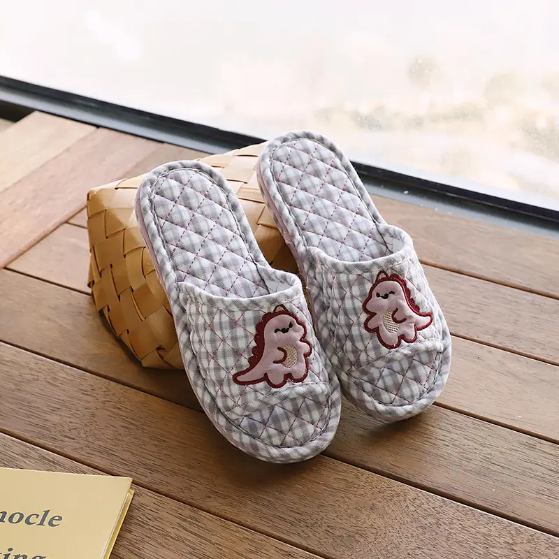 Cross-border cotton fabric couple slippers men's and women's shoes Spring and Autumn home indoor thickened three-layer non-slip mute floor slippers