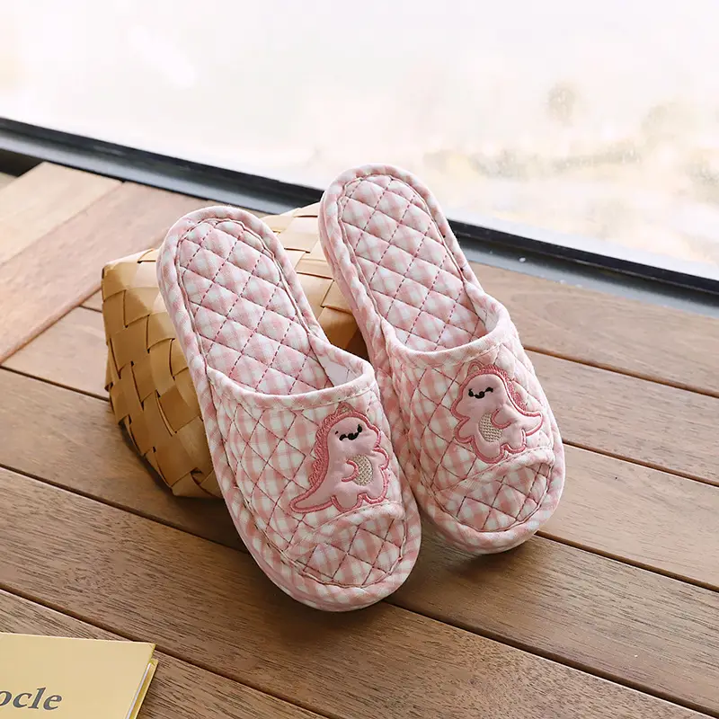 Cross-border cotton fabric couple slippers men's and women's shoes Spring and Autumn home indoor thickened three-layer non-slip mute floor slippers