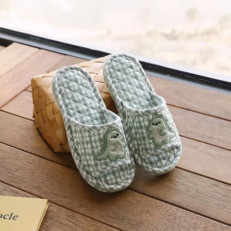 Cross-border cotton fabric couple slippers men's and women's shoes Spring and Autumn home indoor thickened three-layer non-slip mute floor slippers
