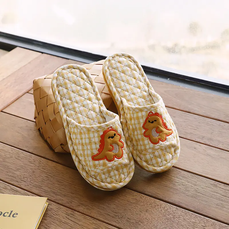 Cross-border cotton fabric couple slippers men's and women's shoes Spring and Autumn home indoor thickened three-layer non-slip mute floor slippers