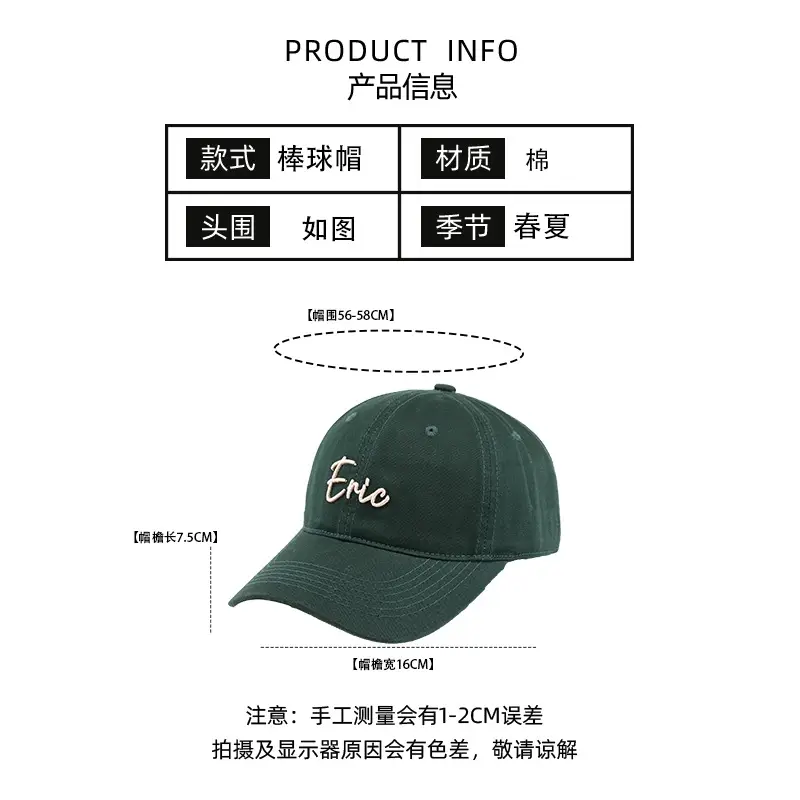 Eric Embroidered Black Women's Baseball Cap - Image 10