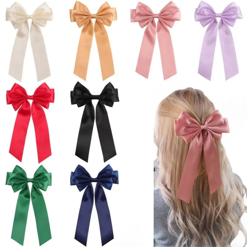 14cm Gold Satin Hairpin Bow for Girls