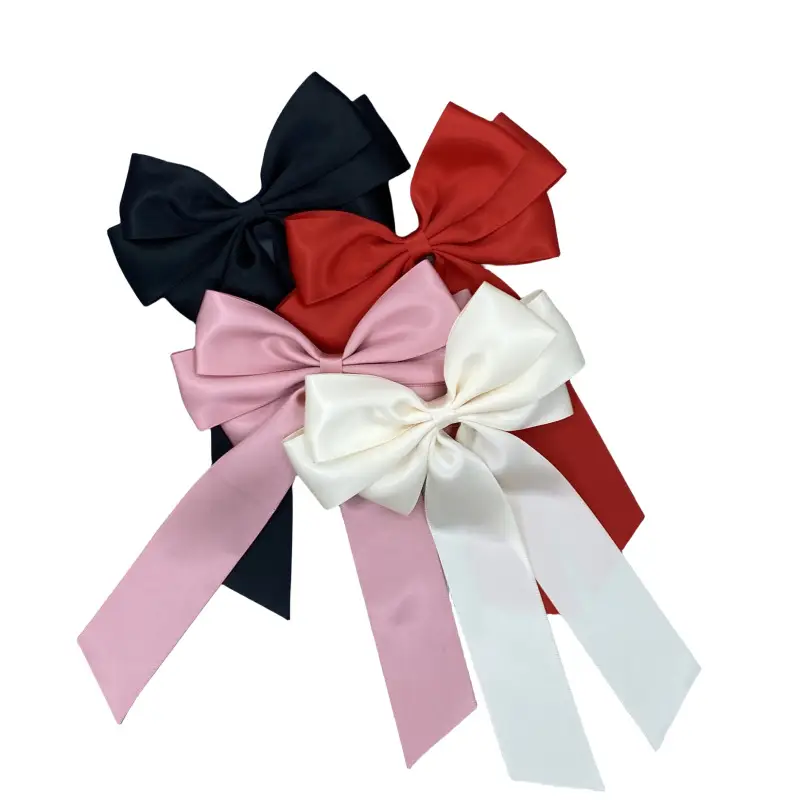 14cm Gold Satin Hairpin Bow for Girls