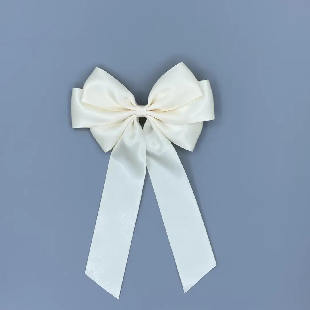 14cm Gold Satin Hairpin Bow for Girls