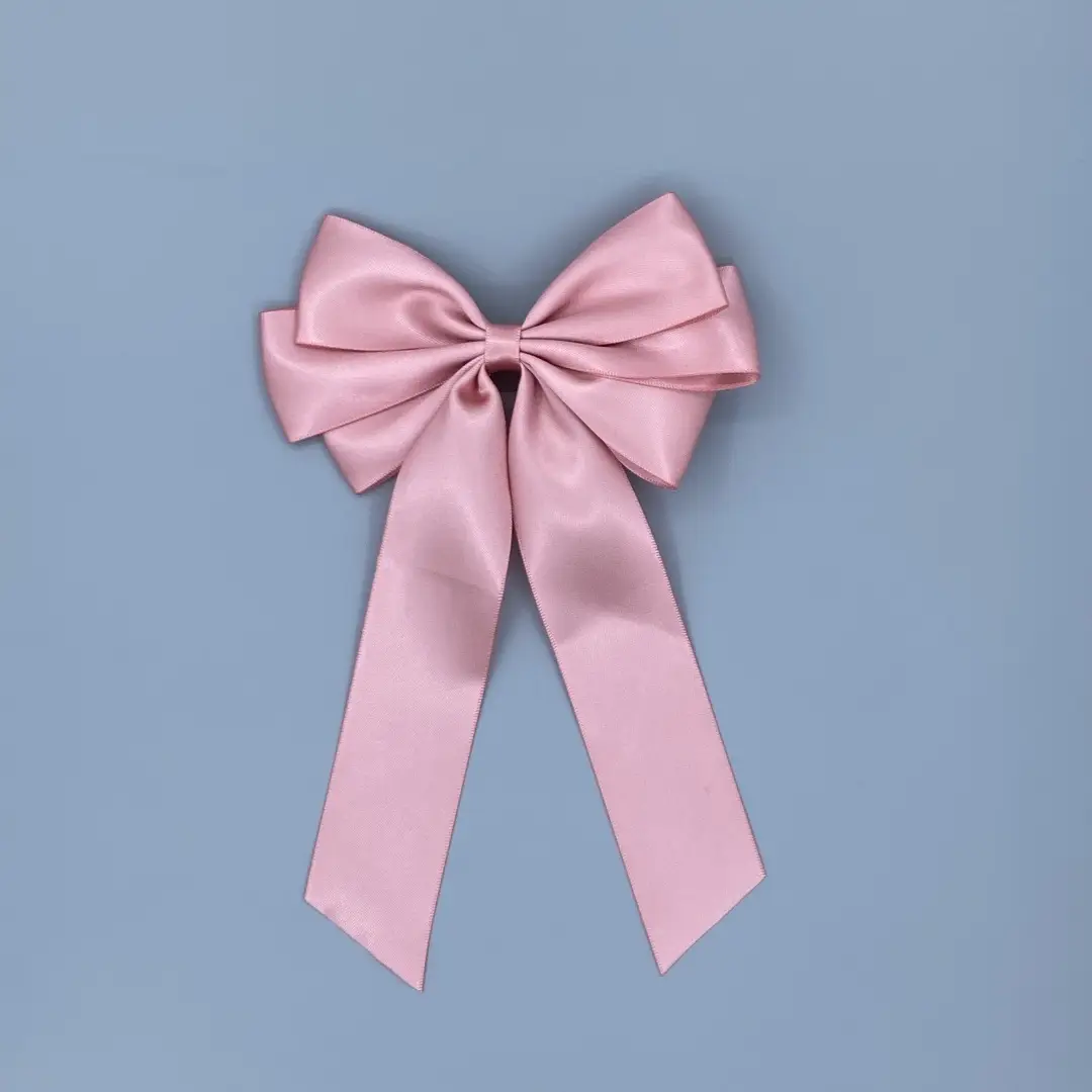 14cm Gold Satin Hairpin Bow for Girls