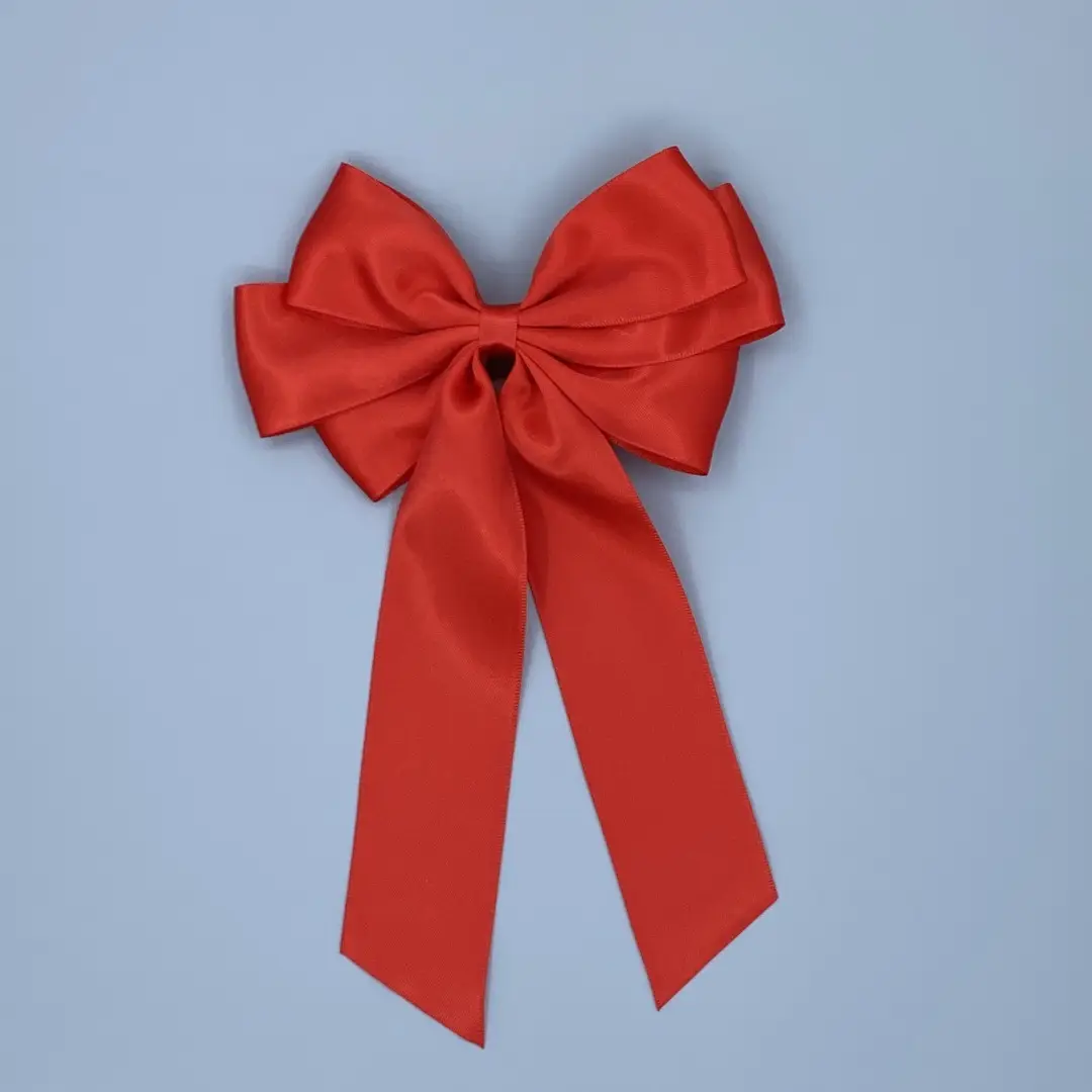 14cm Gold Satin Hairpin Bow for Girls