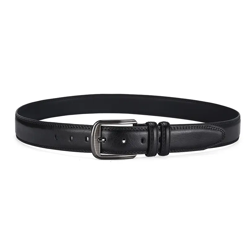 Men's Genuine Leather Belt with Pin Buckle 3.7" — feature 11