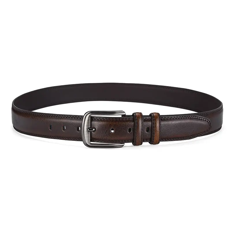Men's Genuine Leather Belt with Pin Buckle 3.7" — feature 13