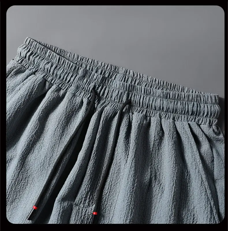 Men Ice Silk Casual Pants Grey Spring Summer — feature 3