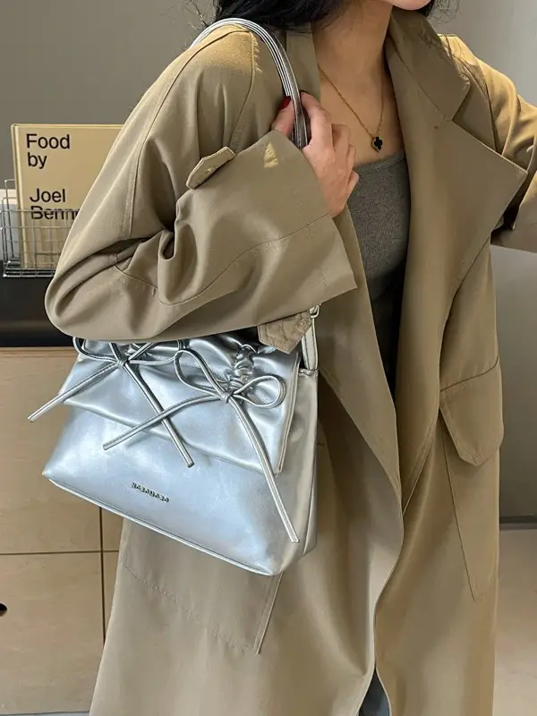 Women's New Western Style Shoulder Bag with Bow - Image 6
