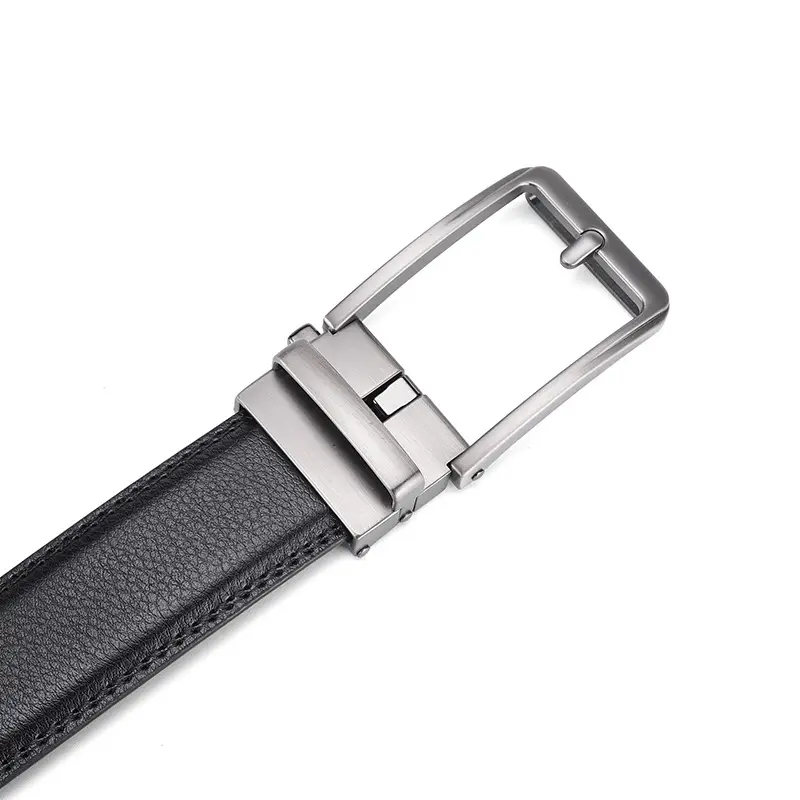 Men's Brown Genuine Leather Belt with Automatic Buckle — feature 12