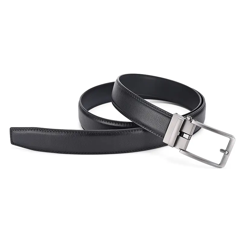 Men's Brown Genuine Leather Belt with Automatic Buckle — feature 7
