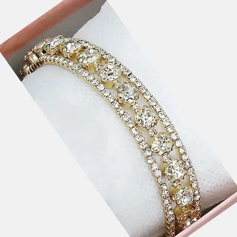 Women's Full Diamond Wristwatch with Black Leather Band - Image 25