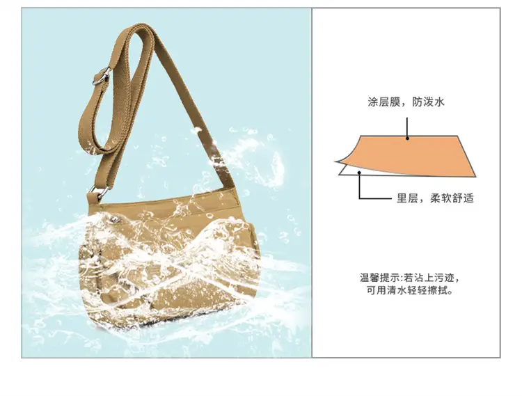 Black Oxford Crossbody Bag Women Lightweight Waterproof — feature 10