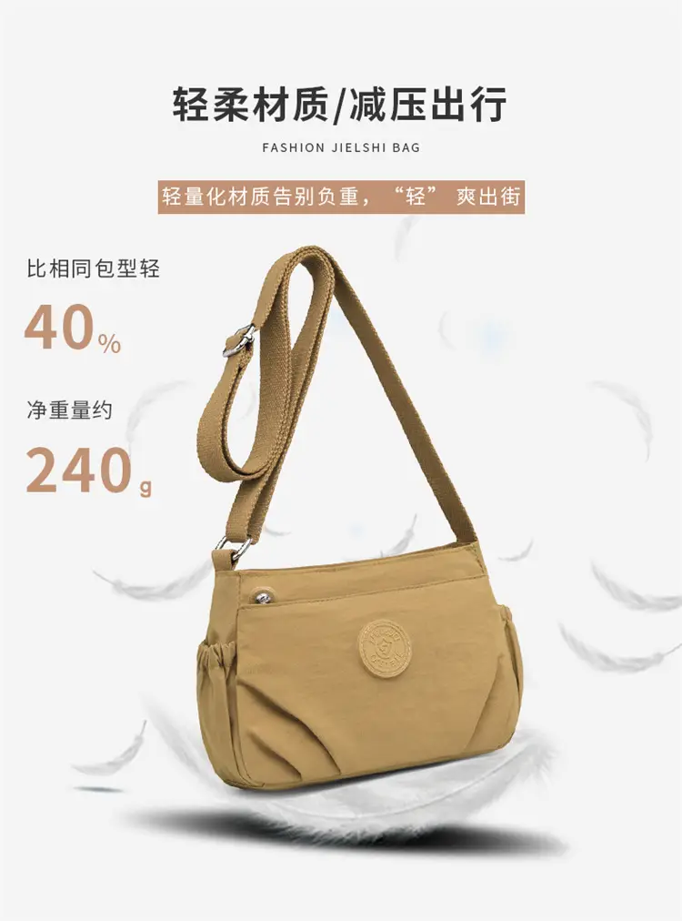 Black Oxford Crossbody Bag Women Lightweight Waterproof — feature 11