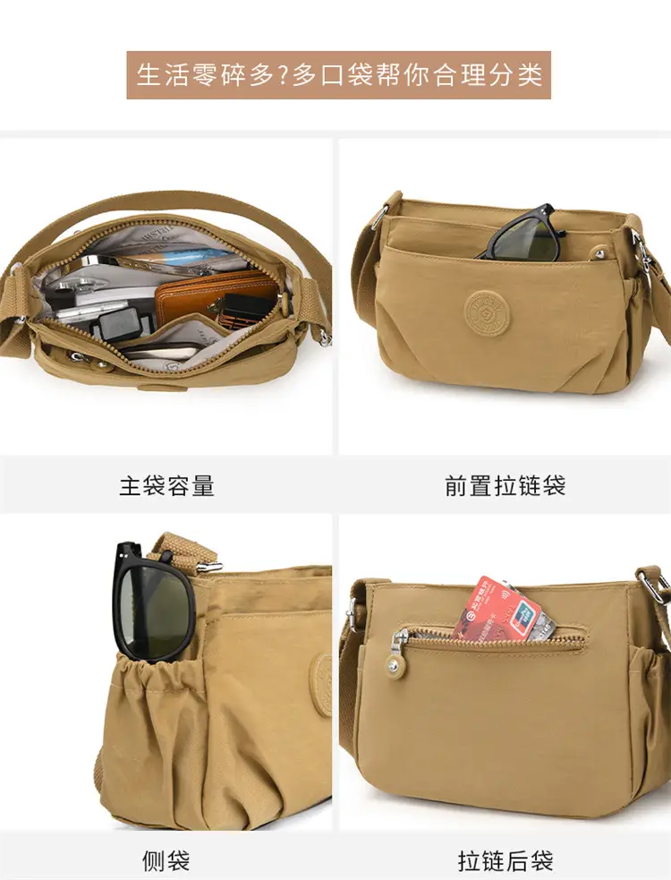 Black Oxford Crossbody Bag Women Lightweight Waterproof — feature 14