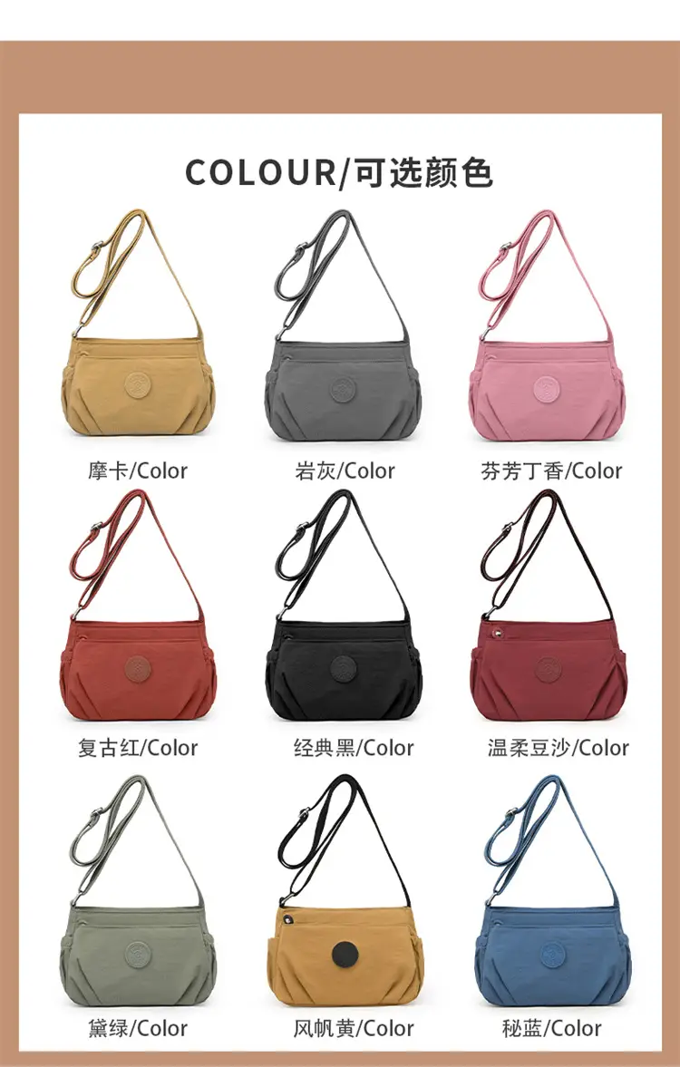 Black Oxford Crossbody Bag Women Lightweight Waterproof — feature 16