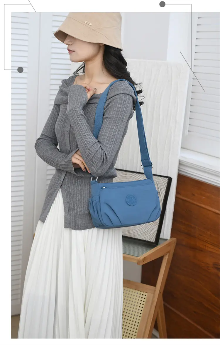 Black Oxford Crossbody Bag Women Lightweight Waterproof — feature 21