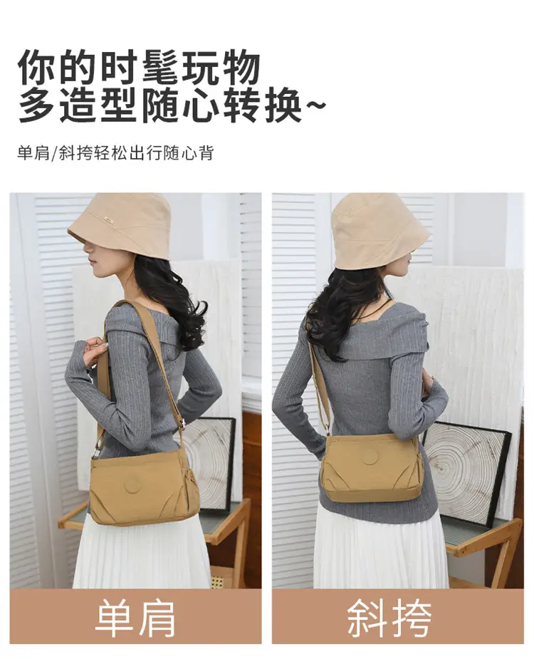 Black Oxford Crossbody Bag Women Lightweight Waterproof — feature 6