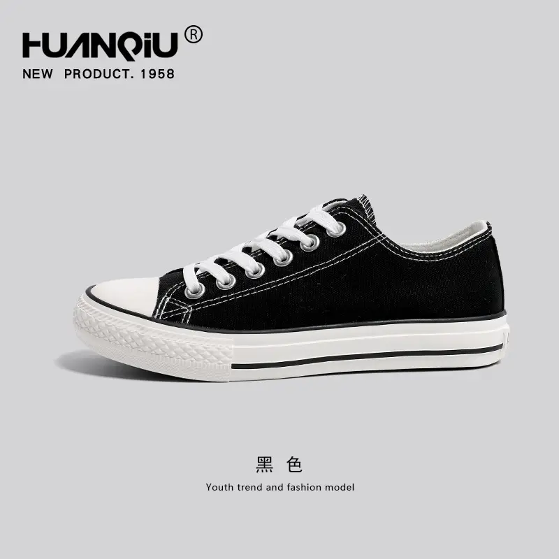 Women Canvas High Top Shoes Black White Spring 2024 - Image 4