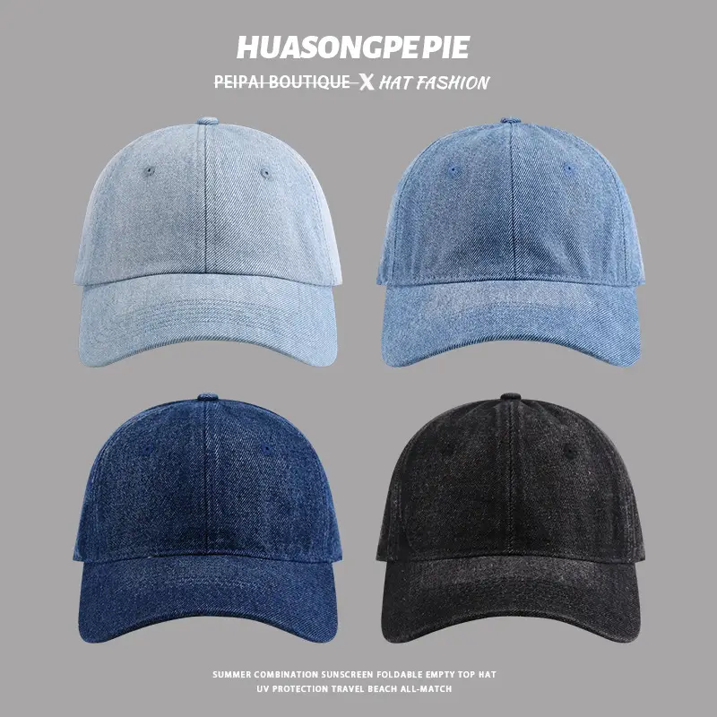 Blue Women's Denim Peaked Cap Summer Wear — feature 3