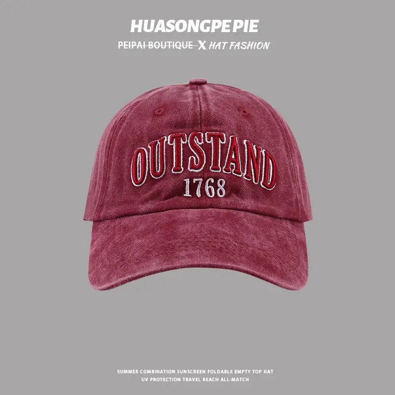 Women Outstand Beaded Cap Sun Protection Maroon 1768 — feature 5