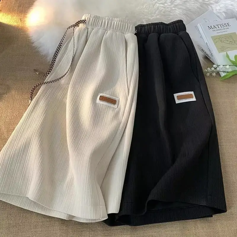 Men Black Drawstring Shorts Summer Casual Sports Wear - Image 5