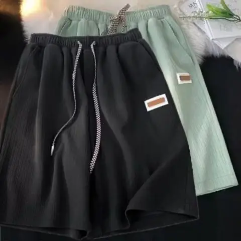 Men Black Drawstring Shorts Summer Casual Sports Wear — feature 4