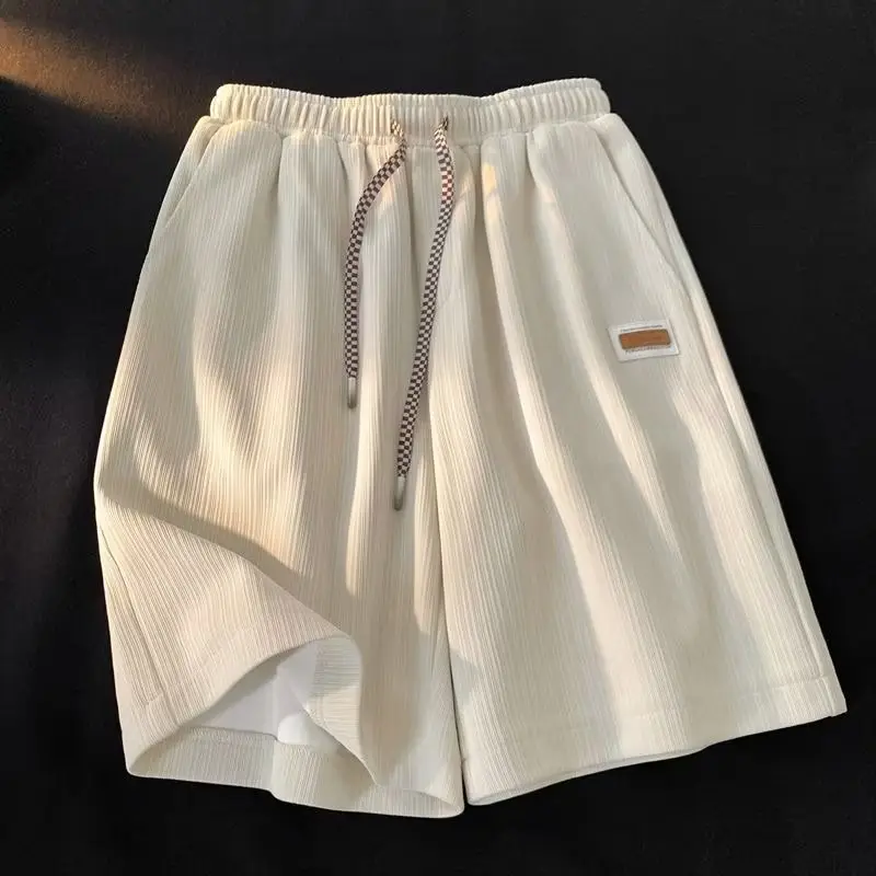 Men Black Drawstring Shorts Summer Casual Sports Wear - Image 2