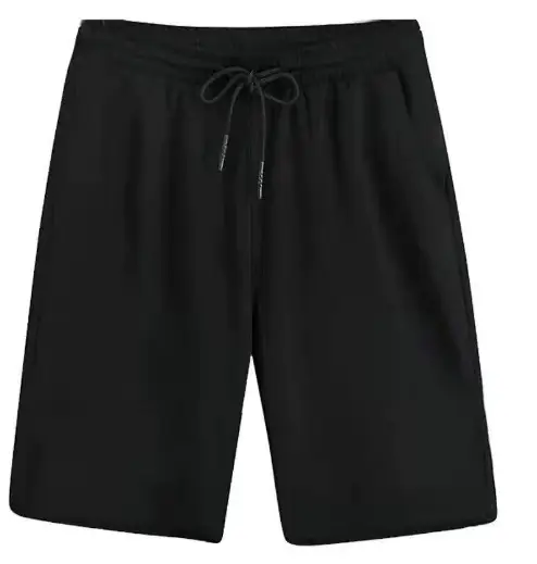 Men Black Drawstring Shorts Summer Casual Sports Wear - Image 4