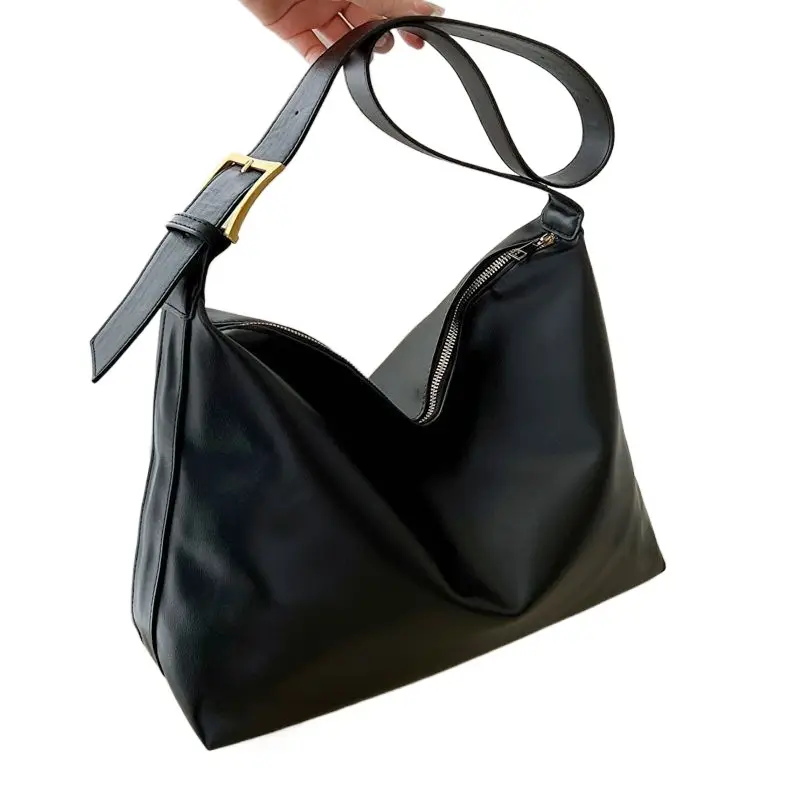 Women's Large Capacity Korean Style Shoulder Bag Brown - Image 8